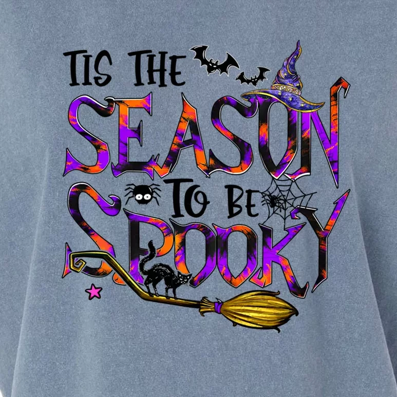 Tis The Season To Be Spooky Vibes Halloween Tie Dye Witch Gift Garment-Dyed Women's Muscle Tee