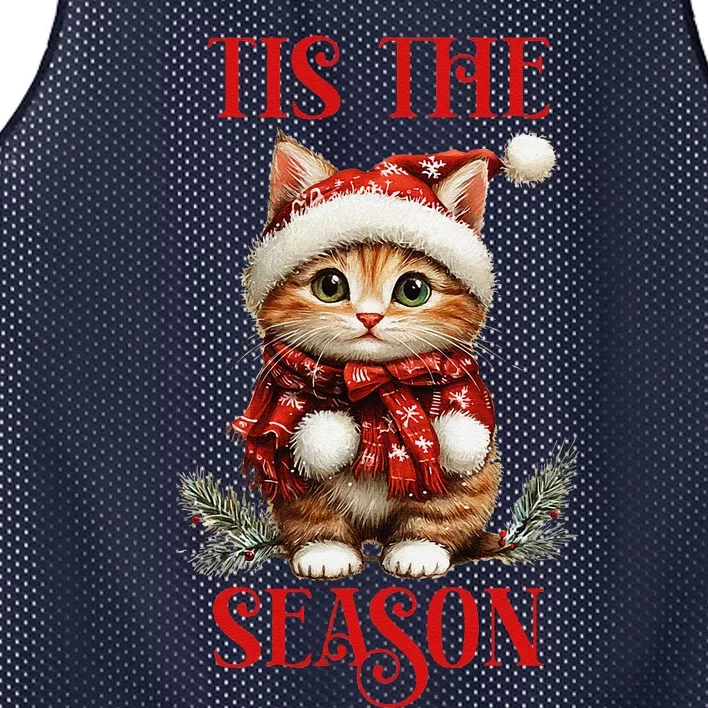 Tis The Season Cat Mesh Reversible Basketball Jersey Tank