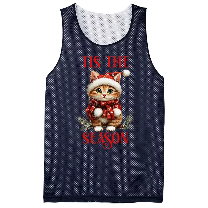 Tis The Season Cat Mesh Reversible Basketball Jersey Tank