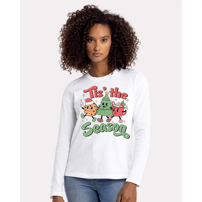 Tis The Season Christmas Holiday Festive Womens Cotton Relaxed Long Sleeve T-Shirt