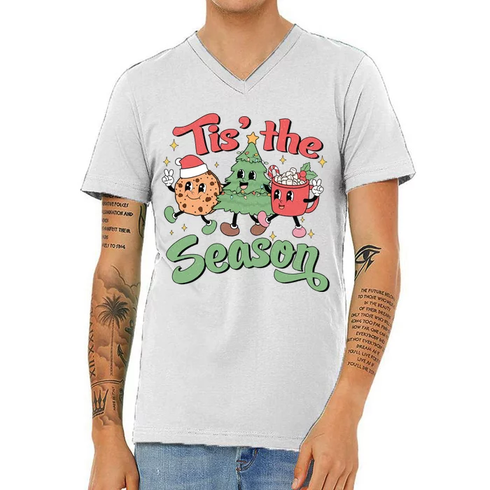 Tis The Season Christmas Holiday Festive V-Neck T-Shirt