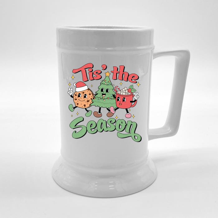 Tis The Season Christmas Holiday Festive Front & Back Beer Stein