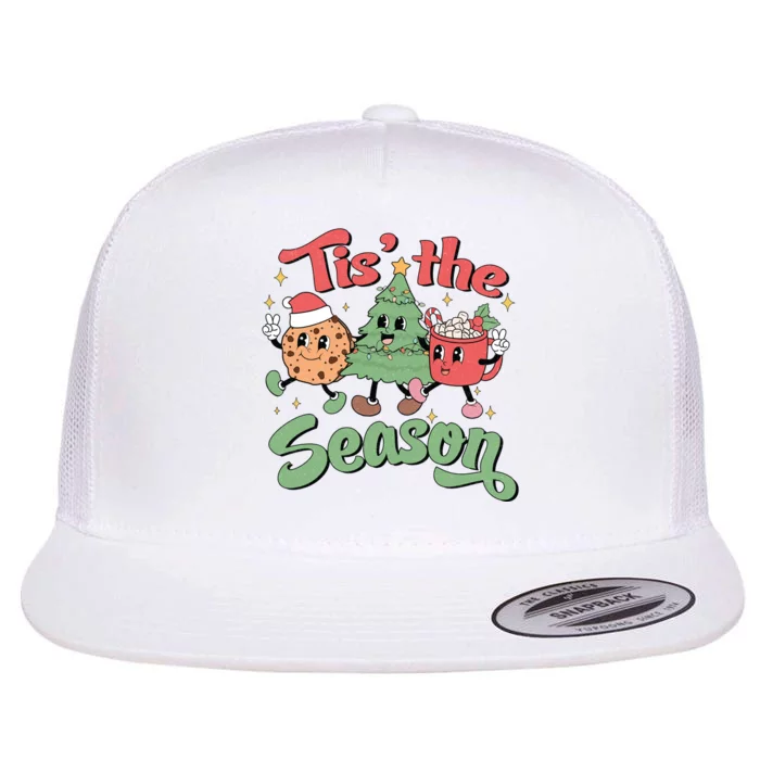 Tis The Season Christmas Holiday Festive Flat Bill Trucker Hat