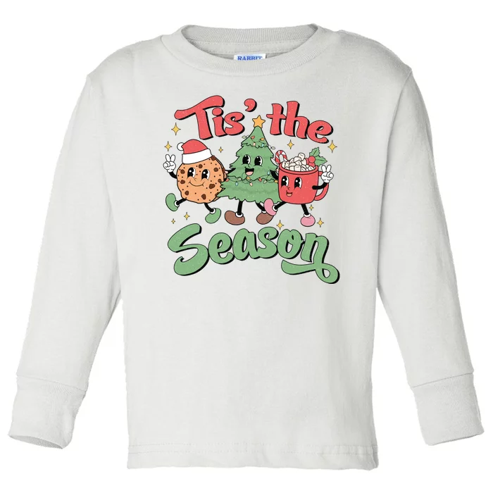 Tis The Season Christmas Holiday Festive Toddler Long Sleeve Shirt