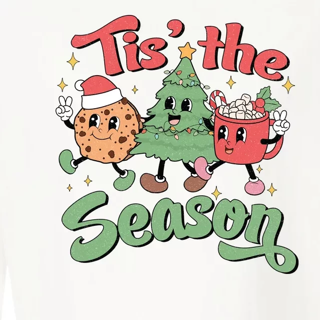 Tis The Season Christmas Holiday Festive Cropped Pullover Crew