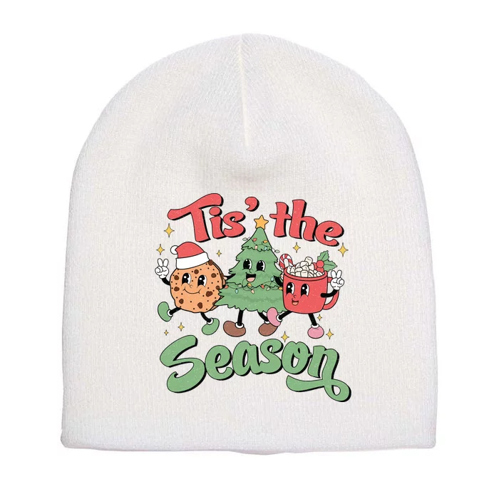 Tis The Season Christmas Holiday Festive Short Acrylic Beanie