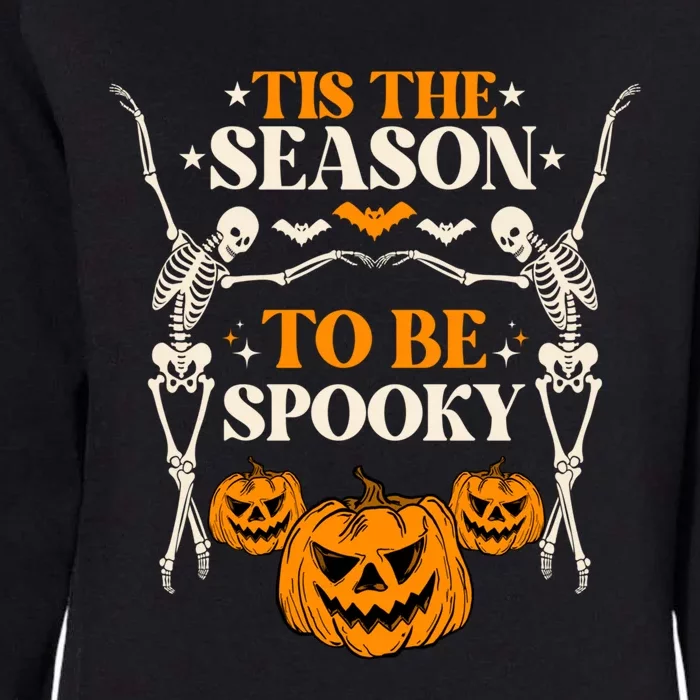 Tis The Season To Be Spooky Pumpkin Retro Halloween Skeleton Gift Womens California Wash Sweatshirt