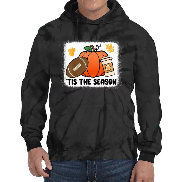 Tis The Season Fall Thanksgiving Pumpkin Football Game Day Tie Dye Hoodie