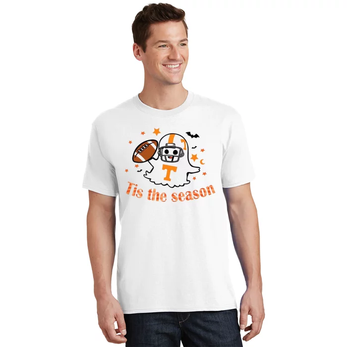 Tis The Season Halloween Football Ghost Tennessee Football T-Shirt