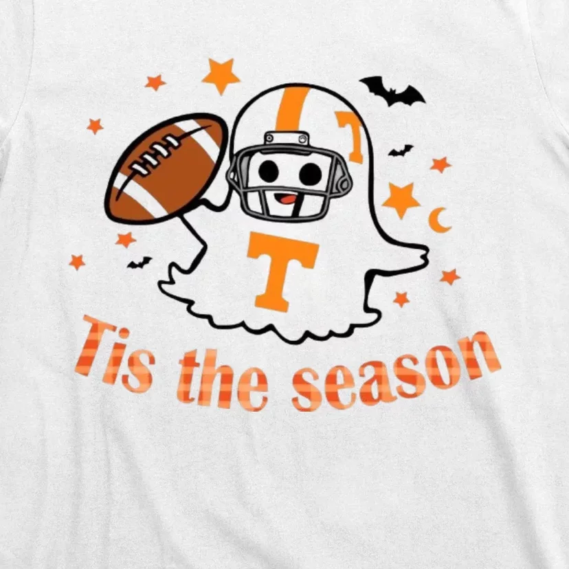 Tis The Season Halloween Football Ghost Tennessee Football T-Shirt