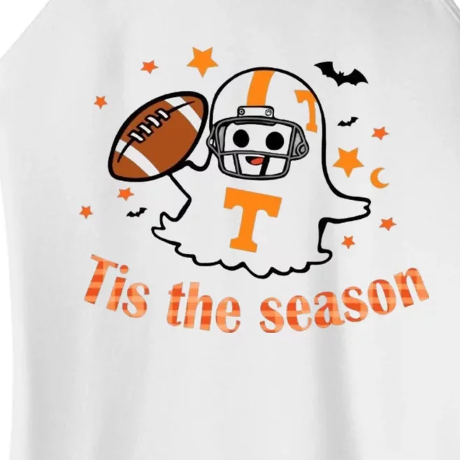 Tis The Season Halloween Football Ghost Tennessee Football Women’s Perfect Tri Rocker Tank