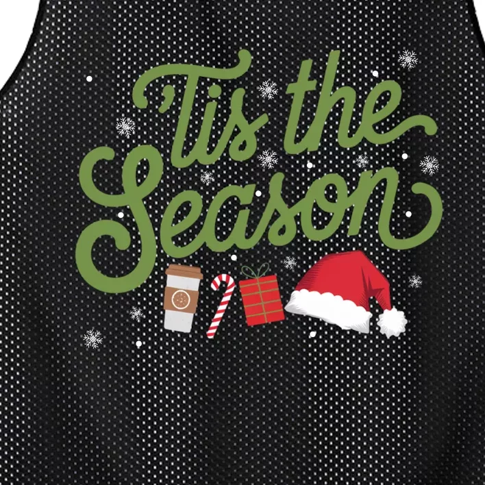 Tis The Season Christmas Festive Xmas Holiday Cute Gift Love Mesh Reversible Basketball Jersey Tank