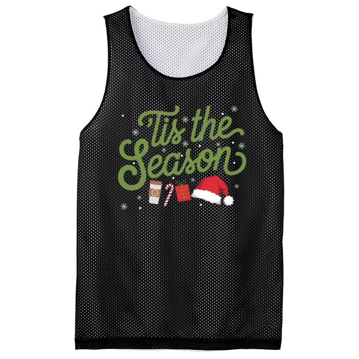 Tis The Season Christmas Festive Xmas Holiday Cute Gift Love Mesh Reversible Basketball Jersey Tank