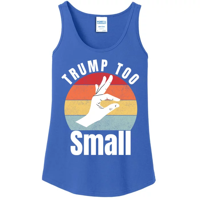 Trump Too Small Funny Quote Design Vintage RéTro Sunset Ladies Essential Tank