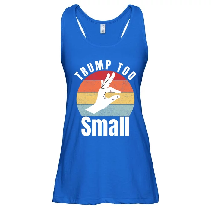 Trump Too Small Funny Quote Design Vintage RéTro Sunset Ladies Essential Flowy Tank