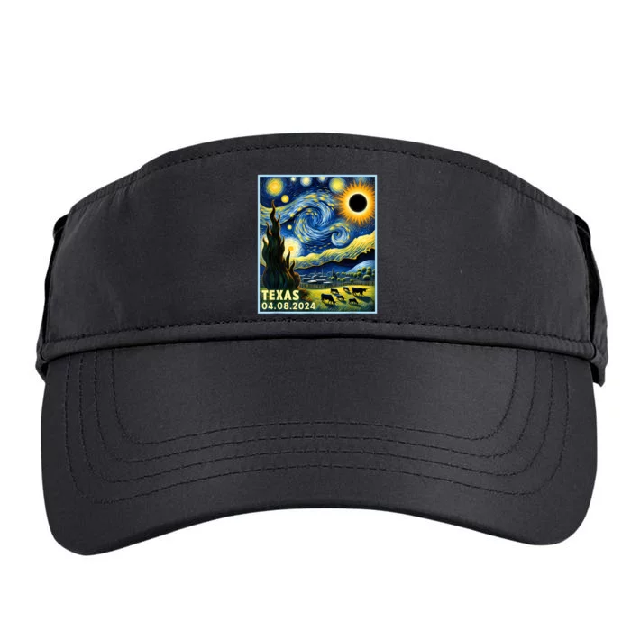 Texas Total Solar Eclipse 2024 Van Gogh Starry Night Style Adult Drive Performance Visor