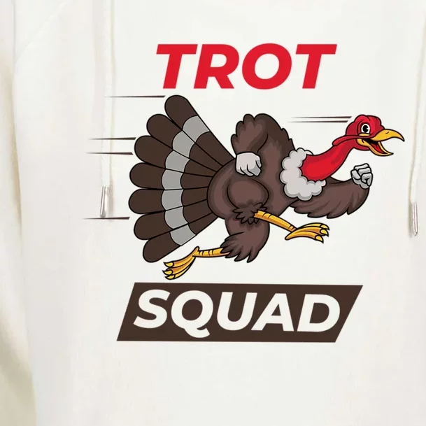 Turkey Trot Squad Funny Thanksgiving Running Costume Gift Womens Funnel Neck Pullover Hood