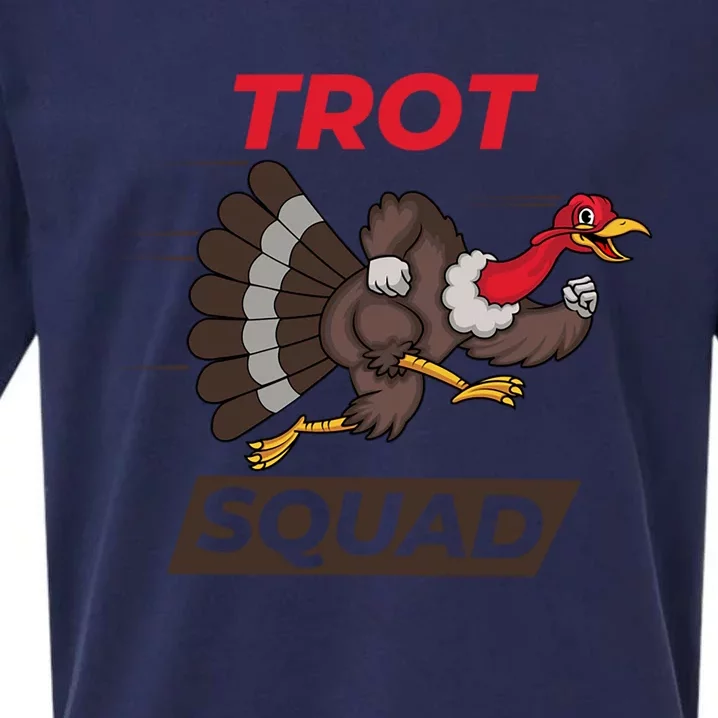 Turkey Trot Squad Funny Thanksgiving Running Costume Gift Sueded Cloud Jersey T-Shirt