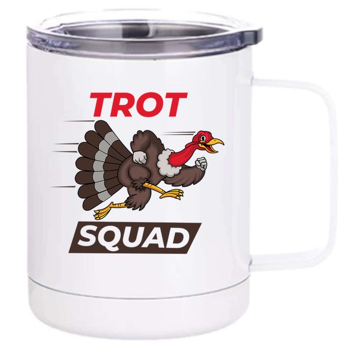 Turkey Trot Squad Funny Thanksgiving Running Costume Gift Front & Back 12oz Stainless Steel Tumbler Cup