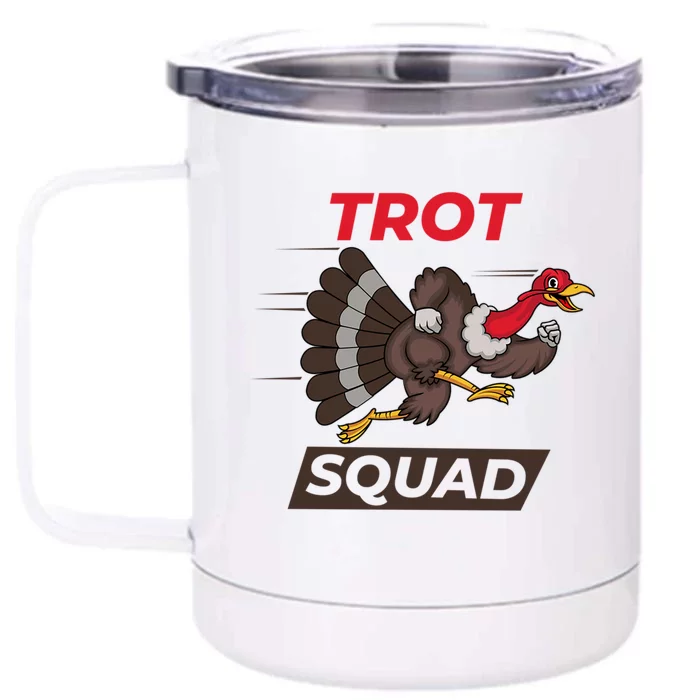 Turkey Trot Squad Funny Thanksgiving Running Costume Gift Front & Back 12oz Stainless Steel Tumbler Cup