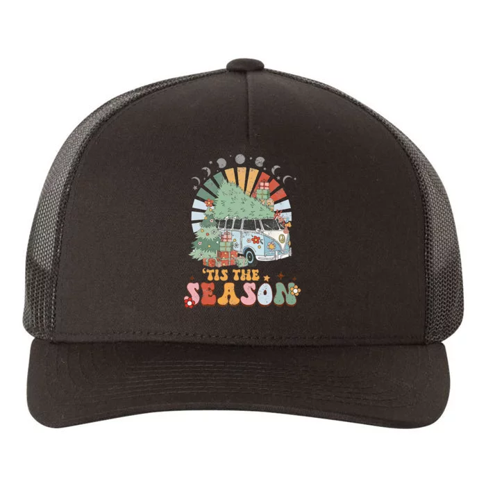 Tis' The Season Merry Camper Christmas Tree RV Camping Xmas Yupoong Adult 5-Panel Trucker Hat