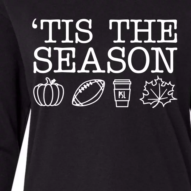 Tis The Season Football Fall Womens Cotton Relaxed Long Sleeve T-Shirt