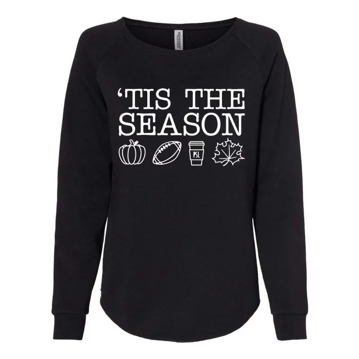 Tis The Season Football Fall Womens California Wash Sweatshirt