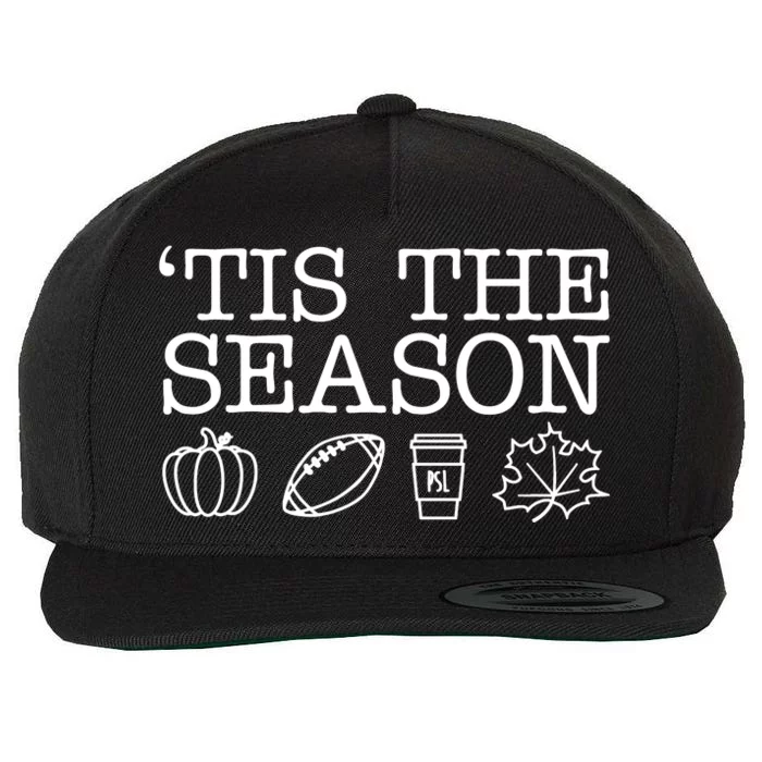 Tis The Season Football Fall Wool Snapback Cap