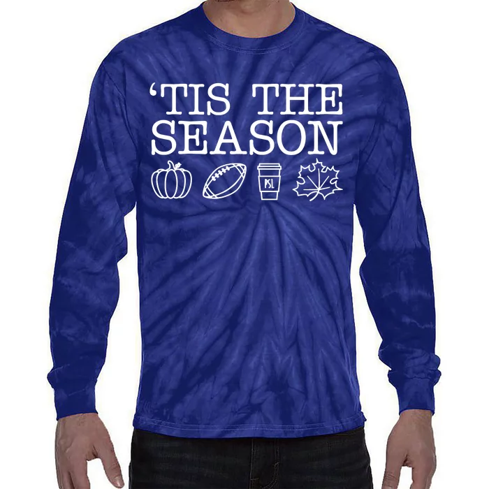 Tis The Season Football Fall Tie-Dye Long Sleeve Shirt