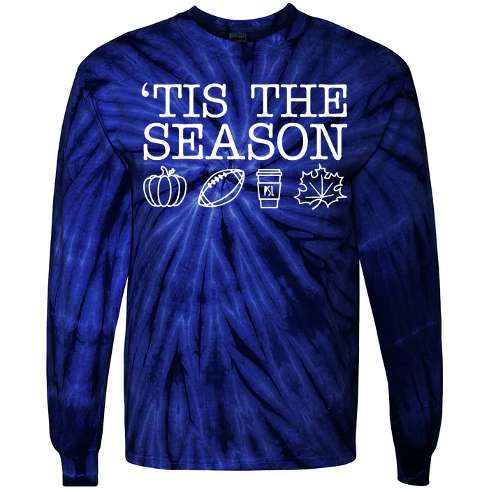 Tis The Season Football Fall Tie-Dye Long Sleeve Shirt