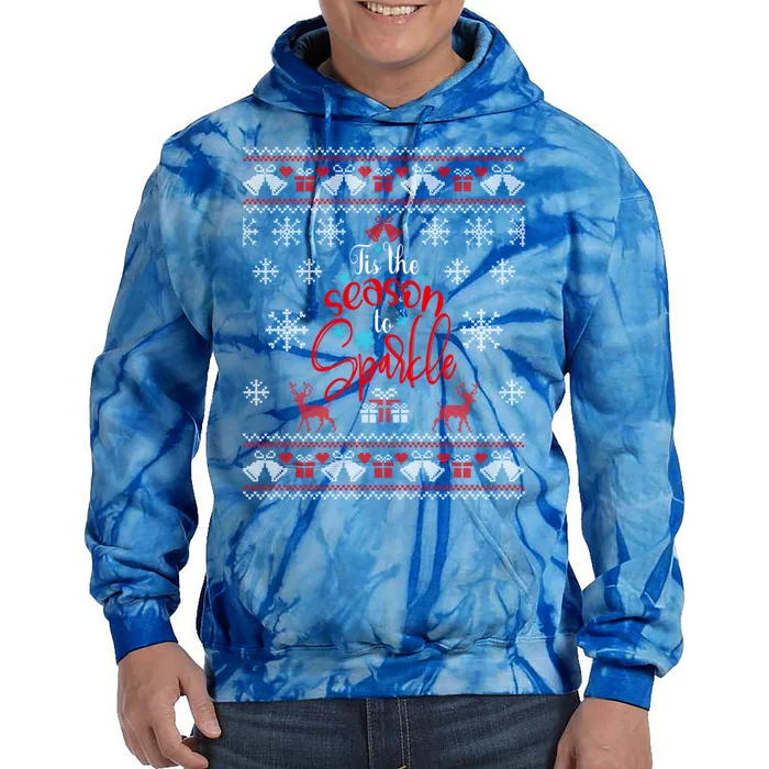 Tis The Season To Retro Ugly Christmas Gift Tie Dye Hoodie