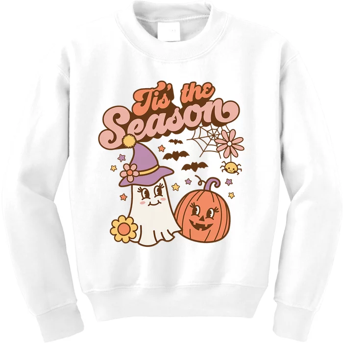 Tis The Season Fall Season Autumn Ghost Pumpkin Halloween Costume Kids Sweatshirt