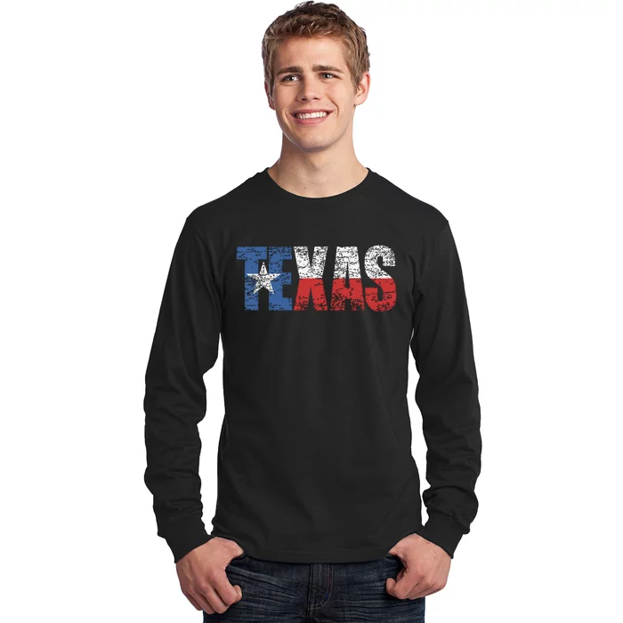 Texas Texas State Flag Distressed Long Sleeve Shirt