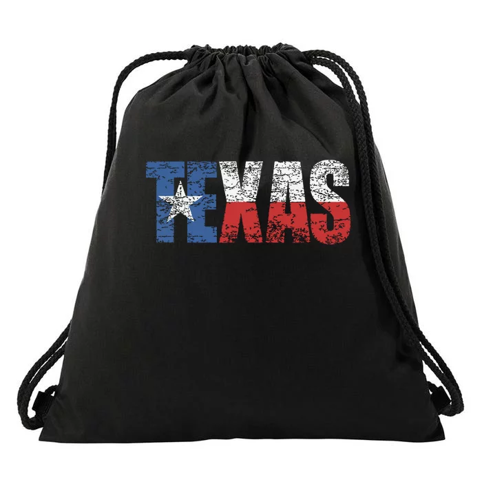 Texas Texas State Flag Distressed Drawstring Bag