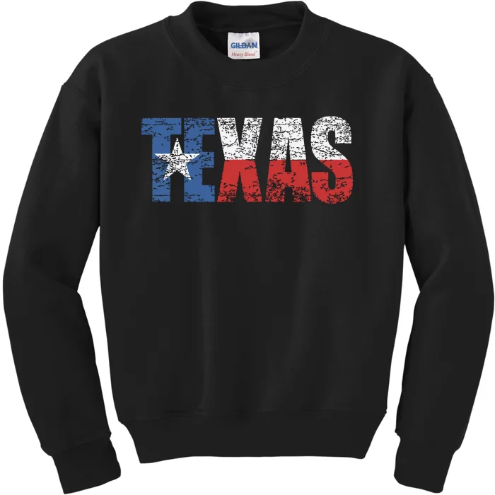 Texas Texas State Flag Distressed Kids Sweatshirt