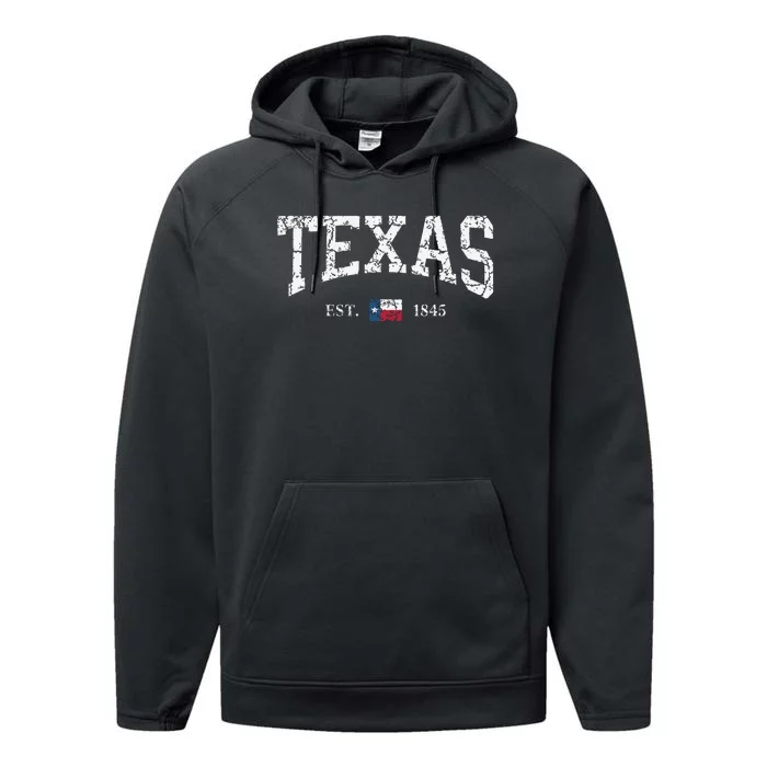 Texas Texas State Flag Distressed Performance Fleece Hoodie