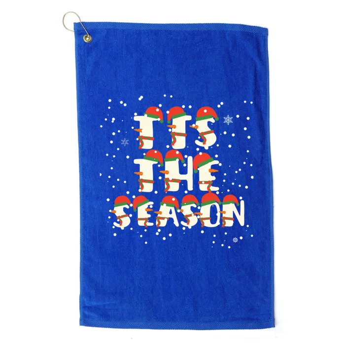 Tis The Season To Snow Letters Christmas Family Gift Platinum Collection Golf Towel