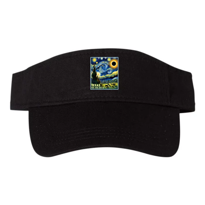 Texas Total Solar Eclipse 2024 Van Gogh Starry Night Style Valucap Bio-Washed Visor