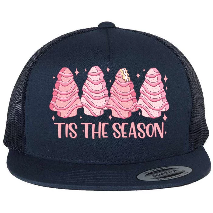 Tis The Season Christmas Cookie Holiday Flat Bill Trucker Hat