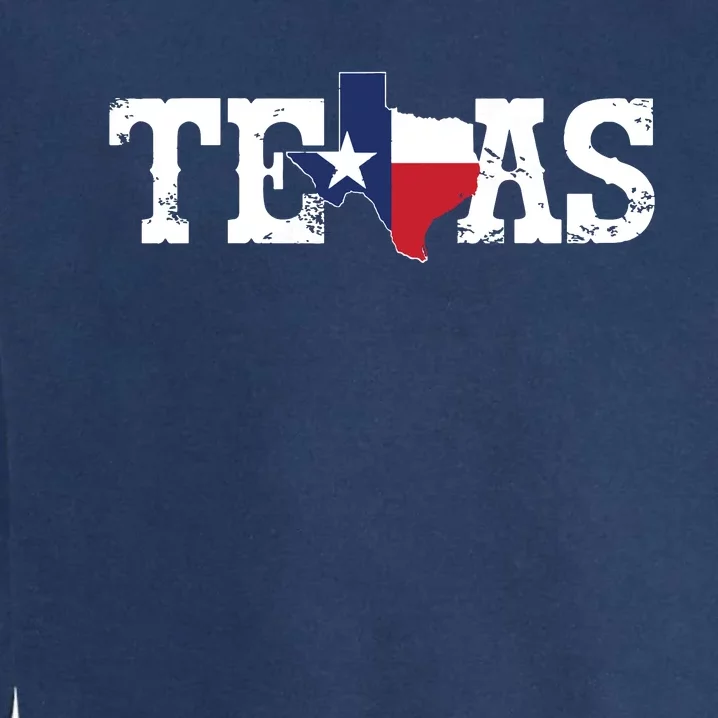 Texas Texas Shaped Flag Grunge Distressed Texas Garment-Dyed Sweatshirt