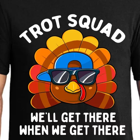 Turkey Trot Squad Funny Thanksgiving Running Costume Gift Pajama Set