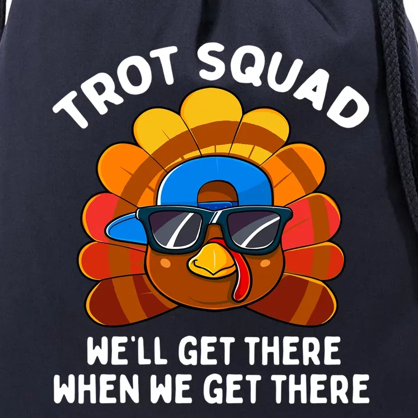 Turkey Trot Squad Funny Thanksgiving Running Costume Gift Drawstring Bag