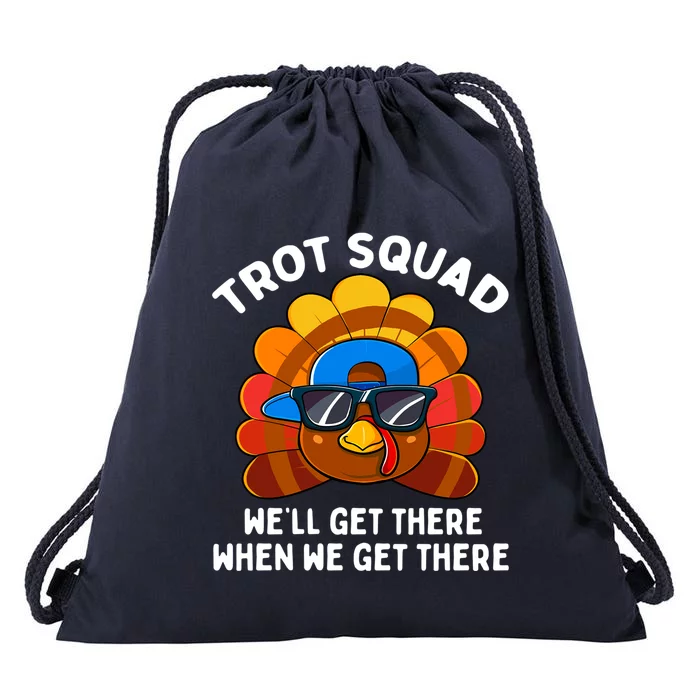 Turkey Trot Squad Funny Thanksgiving Running Costume Gift Drawstring Bag