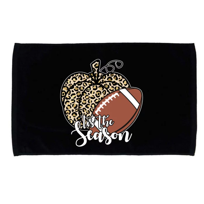 Tis The Season Leopard Pumpkin Football Fall Autumn Microfiber Hand Towel