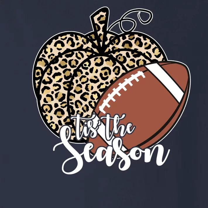 Tis The Season Leopard Pumpkin Football Fall Autumn Toddler Long Sleeve Shirt