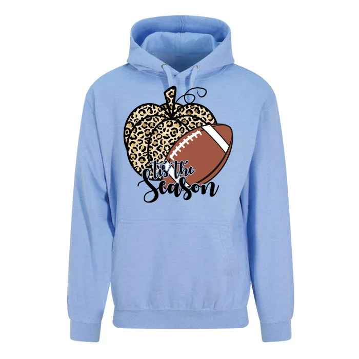 Tis The Season Leopard Pumpkin Football Fall Autumn Unisex Surf Hoodie