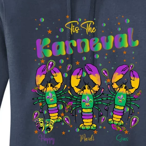 Tis The Season For Crawfish Mardi Gras Carnaval Gift Women's Pullover Hoodie