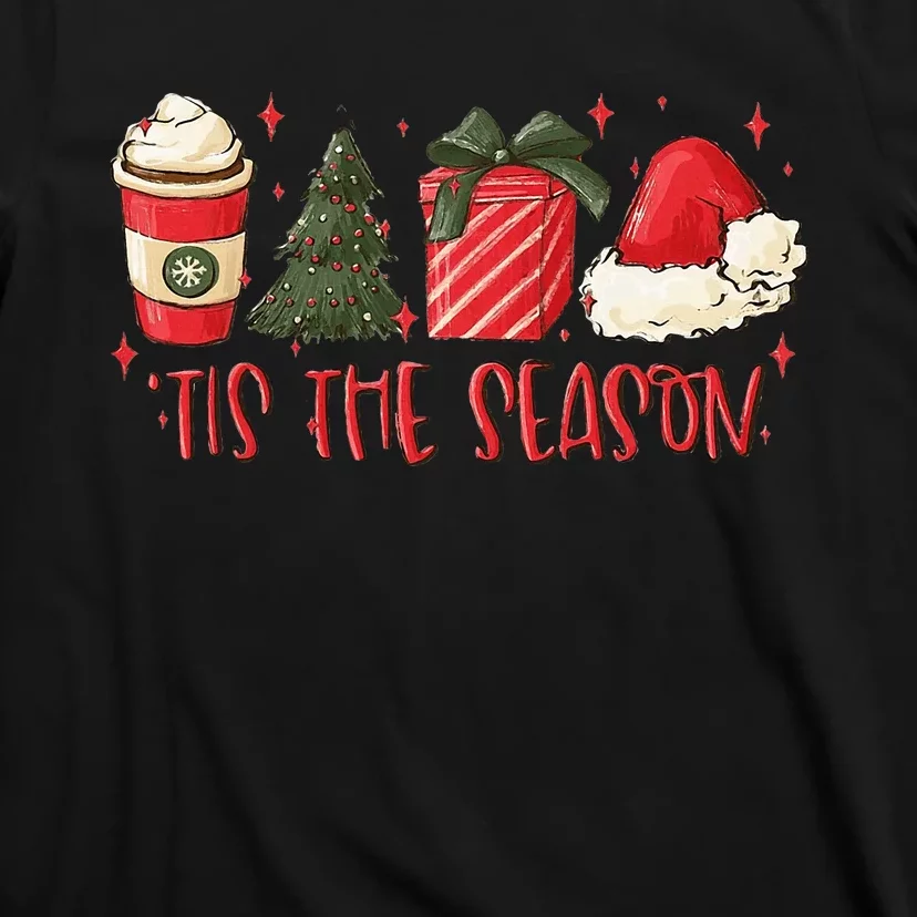 Tis The Season Christmas Coffee Lover Santa Claus Xmas Gifts T-Shirt