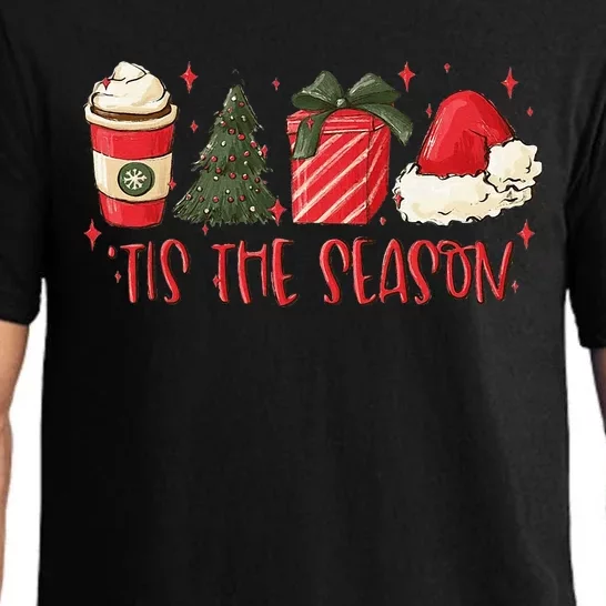 Tis The Season Christmas Coffee Lover Santa Claus Xmas Gifts Pajama Set