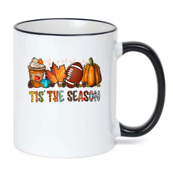 Tis The Season Coffee Fall Football And Halloween Pumpkin Meaningful Gift Black Color Changing Mug